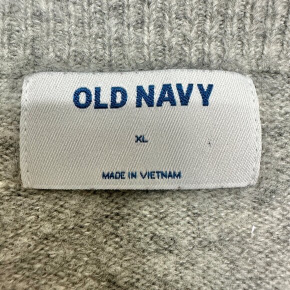 Old Navy Sweater Womens XL Gray White Plaid LS Super Soft Acrylic/Nylon Blend - Picture 6 of 10